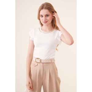 Bigdart 0430 Knitted Blouse - White