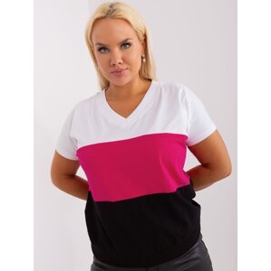 Black and white cotton blouse of larger size