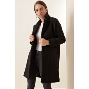 Bigdart 9082 oversized lisovaný kabát - čierny