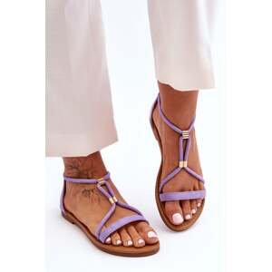 Women's Flat Zippered Sandals Purple Jullie