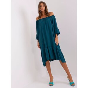 Sea dress with frills and 3/4 sleeves