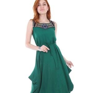 Bigdart 1512 Dress With Embroidery On The Front - Green