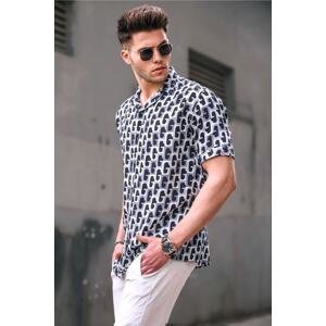 Madmext Gray Patterned Shirt 5535