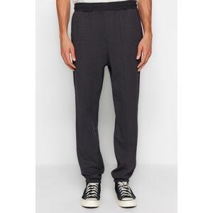Trendyol Men's Anthracite Oversize/Wide-Fit Stitched Front Lace-Up Sweatpants