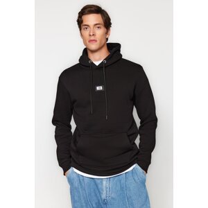 Trendyol Black Regular/Regular Fit Hooded Long Sleeve Sweatshirt