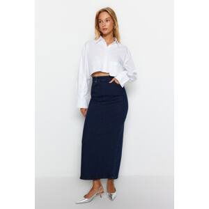 Trendyol Dark Blue Midi Denim Skirt