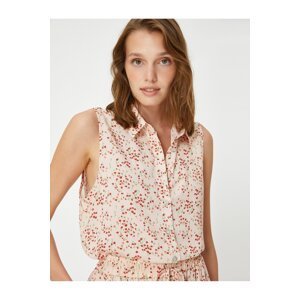 Koton Floral Shirt with Buttons, Sleeveless Viscose Blend