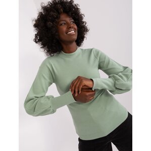 Basic pistachio ribbed blouse from RUE PARIS