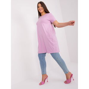 Light Purple Women's Basic Cotton Dress Plus Size