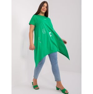 Green asymmetrical blouse plus size