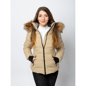 Women's quilted winter jacket GLANO - beige