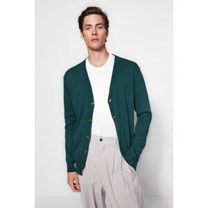 Trendyol Emerald Men's Slim Fit V-Neck Buttoned Cardigan