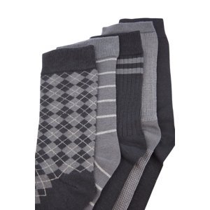 Trendyol Multicolored Cotton 5-Pack Striped-Plaid-Soft Color Crew Socks
