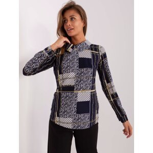 Dark blue shirt with print and collar