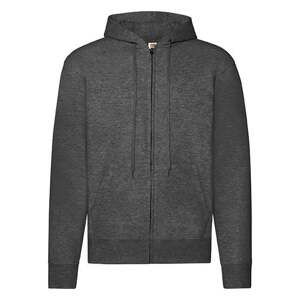 Dark Grey Zippered Hoodie Classic Fruit of the Loom