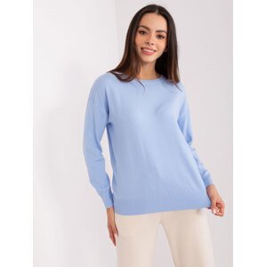 Light blue classic sweater with cuffs