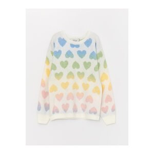 LC Waikiki Crew Neck Patterned Long Sleeve Girls' Knitwear Sweater