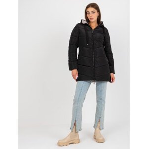 Black-beige double-sided winter jacket with hood