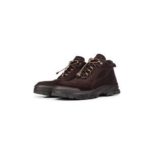Ducavelli Army Genuine Leather Anti-Slip Sole Lace-Up Suede Boots Brown.