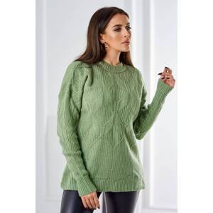 Sweater draped over the head with fashionable dark mint fabric