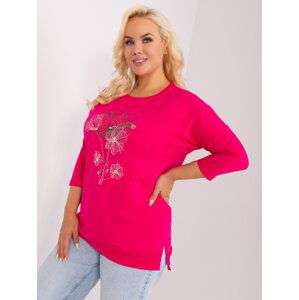 Women's cotton blouse fuchsia size plus