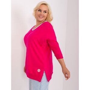 Monochrome fuchsia blouse in a larger size