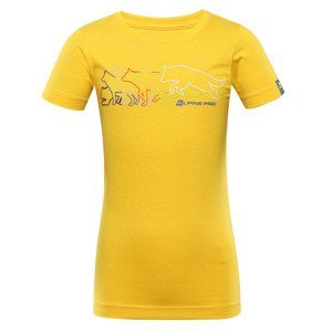 Children's quick-drying T-shirt ALPINE PRO ZOOLO spectra yellow variant pa