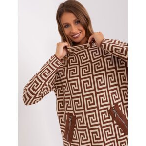 Brown and beige patterned sweater
