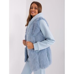 Light blue vest with fur