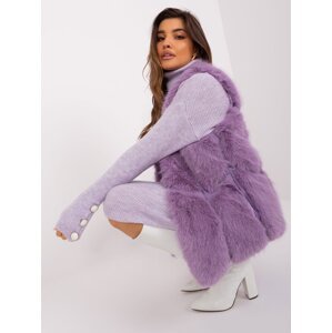 Light purple fur vest with pockets