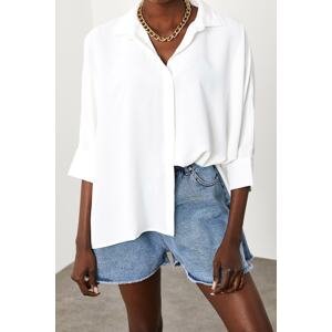 XHAN Women's White Loose Shirt