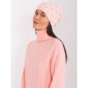 Light pink winter hat with cashmere