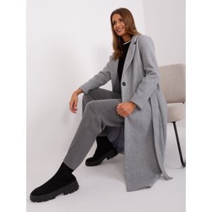 Grey melange women's button-down coat OCH BELLA