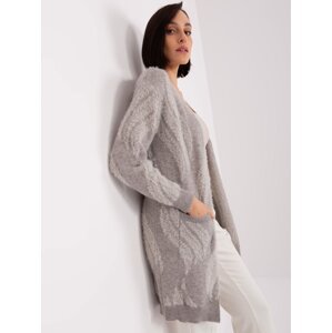 Grey soft cardigan with patterns