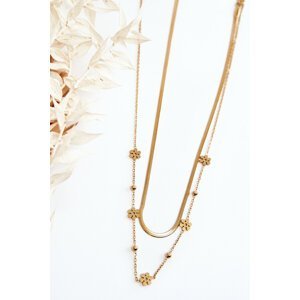 Women's snake chain with flowers, gold