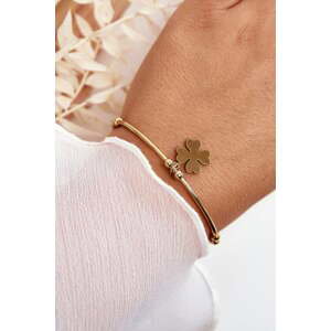 Women's Slip-on Steel Gold Clover Bracelet