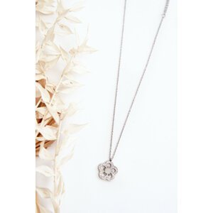 Women's silver chain with flower