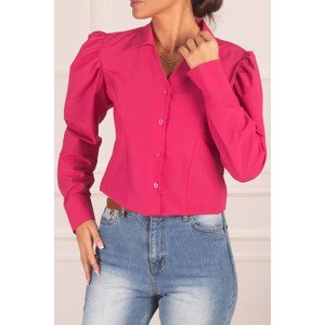 armonika Women's Fuchsia Watermelon Sleeve Fitted Shirt