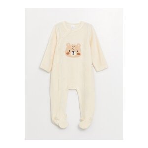 LC Waikiki Baby Crew Neck Long Sleeve Embroidery Detail Baby Boy Jumpsuit