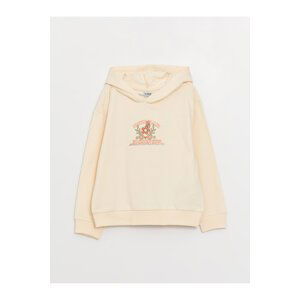 LC Waikiki Girls' Printed Long Sleeve Hoodie