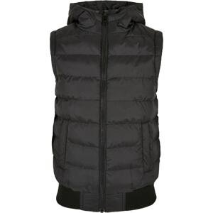 Little boys' vest with bubble hood black/black