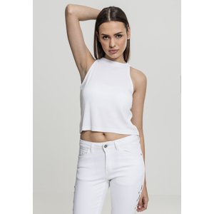 Women's turtleneck with ribbed cut in white