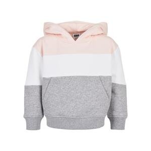 Girls' Oversize 3-Tone Sweatshirt Light Pink/White/Grey