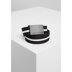 Canvas belts black white stripe/black