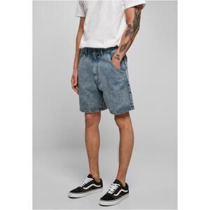 Organic Denim Bermuda Shorts Light Sky Blue Acid Washed