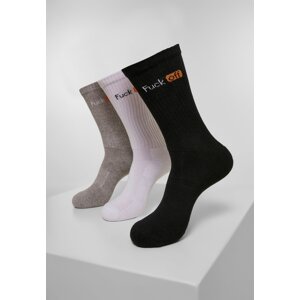 Fuck Off Socks 3-Pack Black/White Light Grey