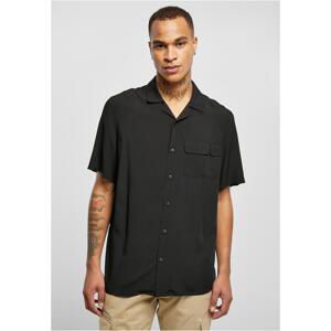 Viscose Camp shirt in black