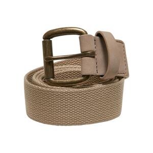 Canvas belt with loops beige
