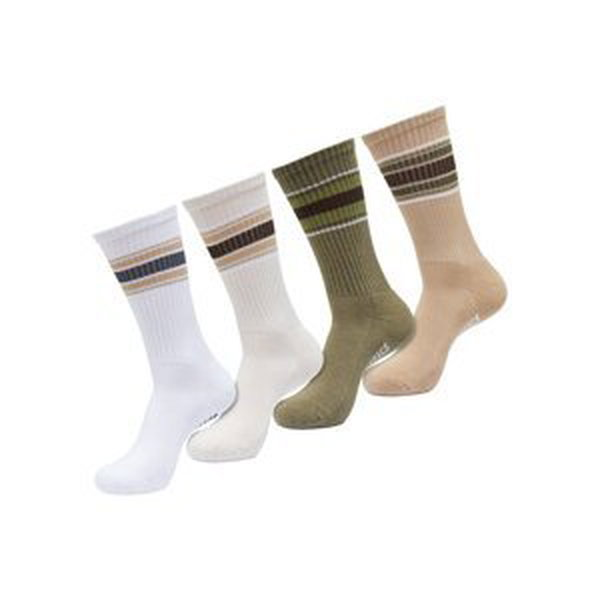 Layered Striped Socks 4-Pack White/White Sand/Tiniola/Beige
