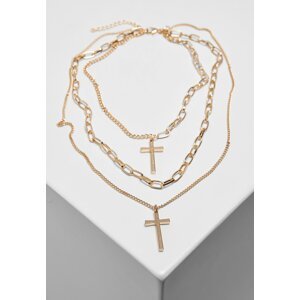 Gold cross-layered necklace